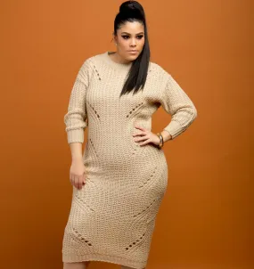 MELLE CREME SWEATER DRESS