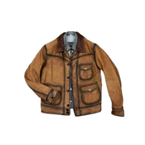 Men's Distressed Ranch Leather Jacket