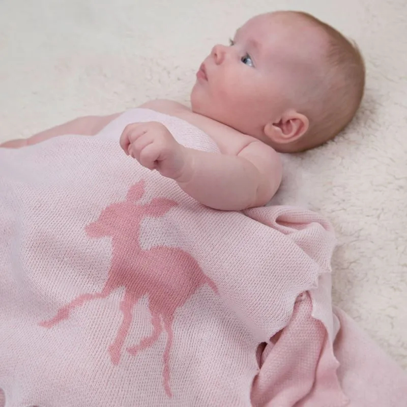 Merino Wool Baby Shawl 'Pink Fawn'