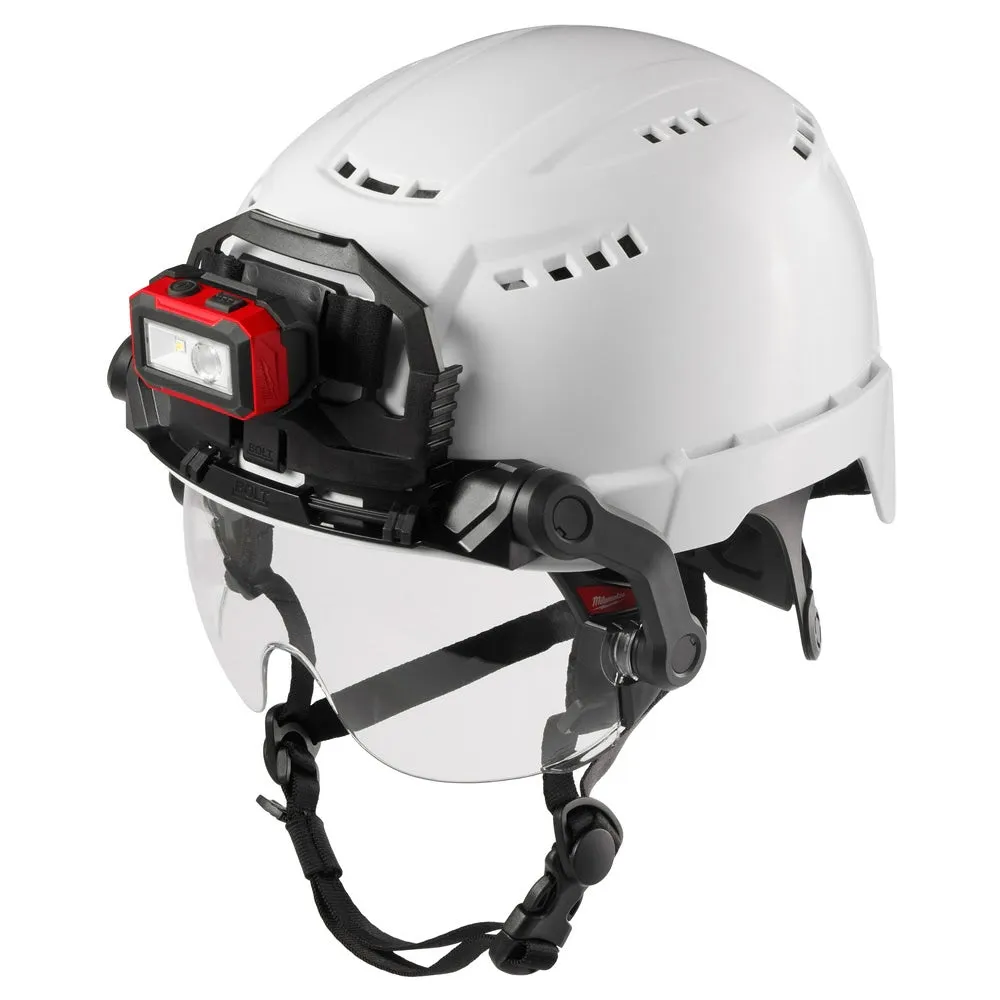 Milwaukee 48-73-1411 BOLT Eye Visor / Face Shield - Clear Dual Coat Lens with Head Lamp Mount Bracket (Compatible with Milwaukee Safety Helmets)