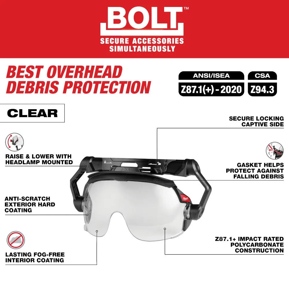 Milwaukee 48-73-1412 BOLT Gasketed Eye Visor - Clear Dual Coat Lens