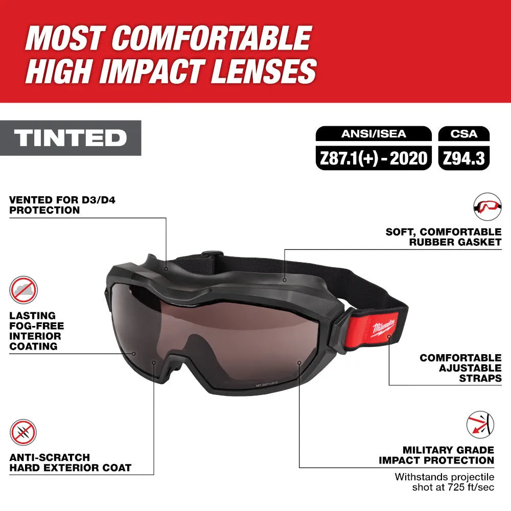 Milwaukee 48-73-2063 Vented Goggles - Tinted Dual Coat Lens