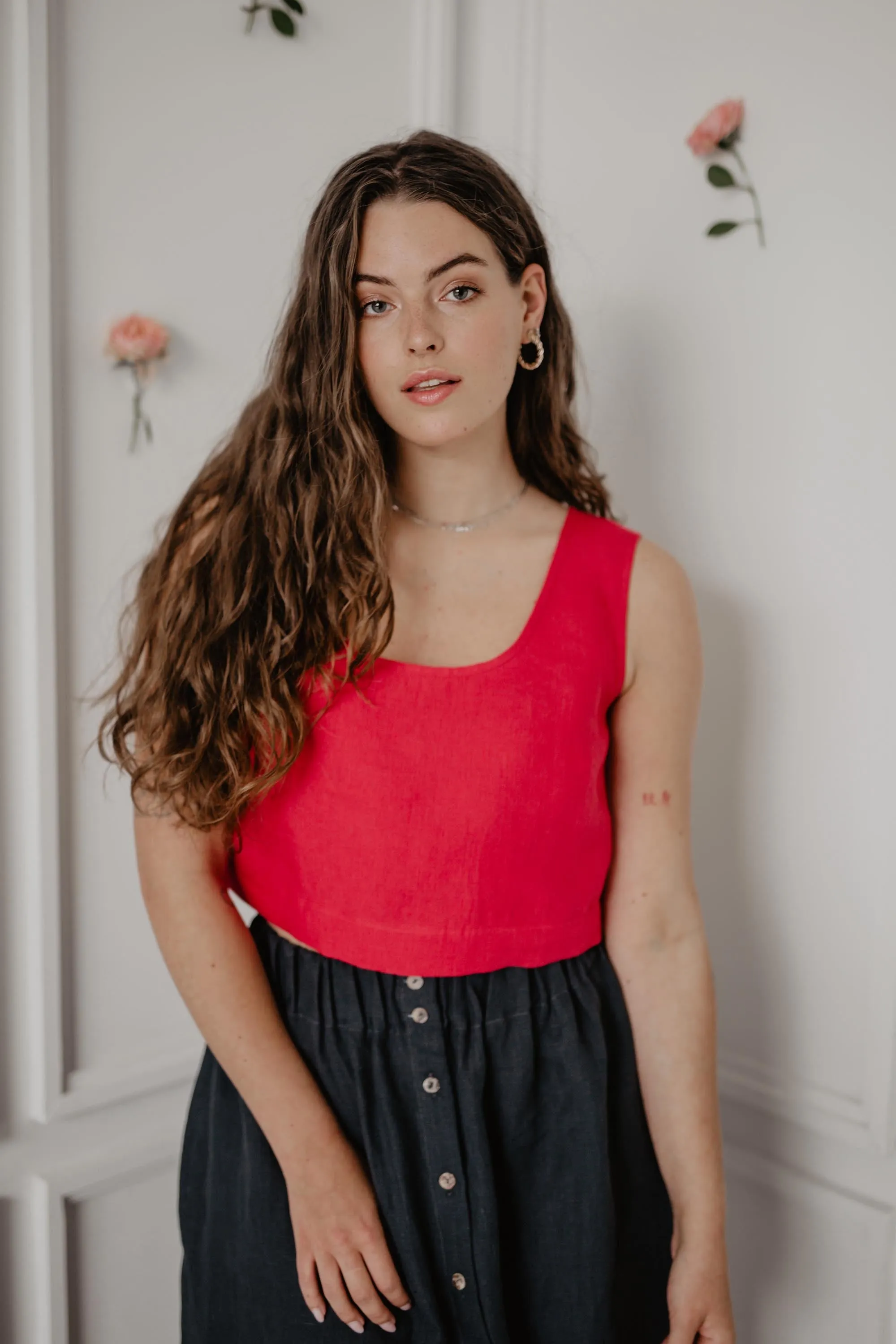 Mini linen crop top PIPPA by AmourLinen