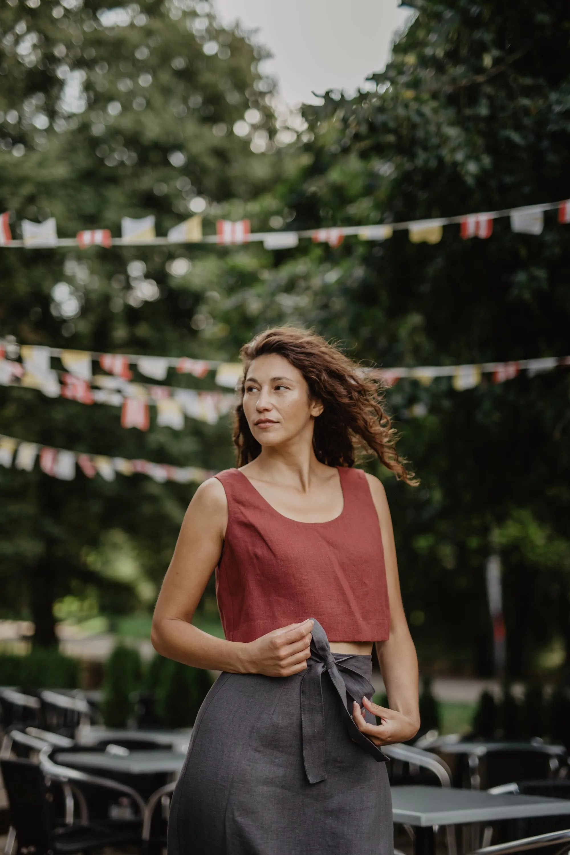 Mini linen crop top PIPPA by AmourLinen