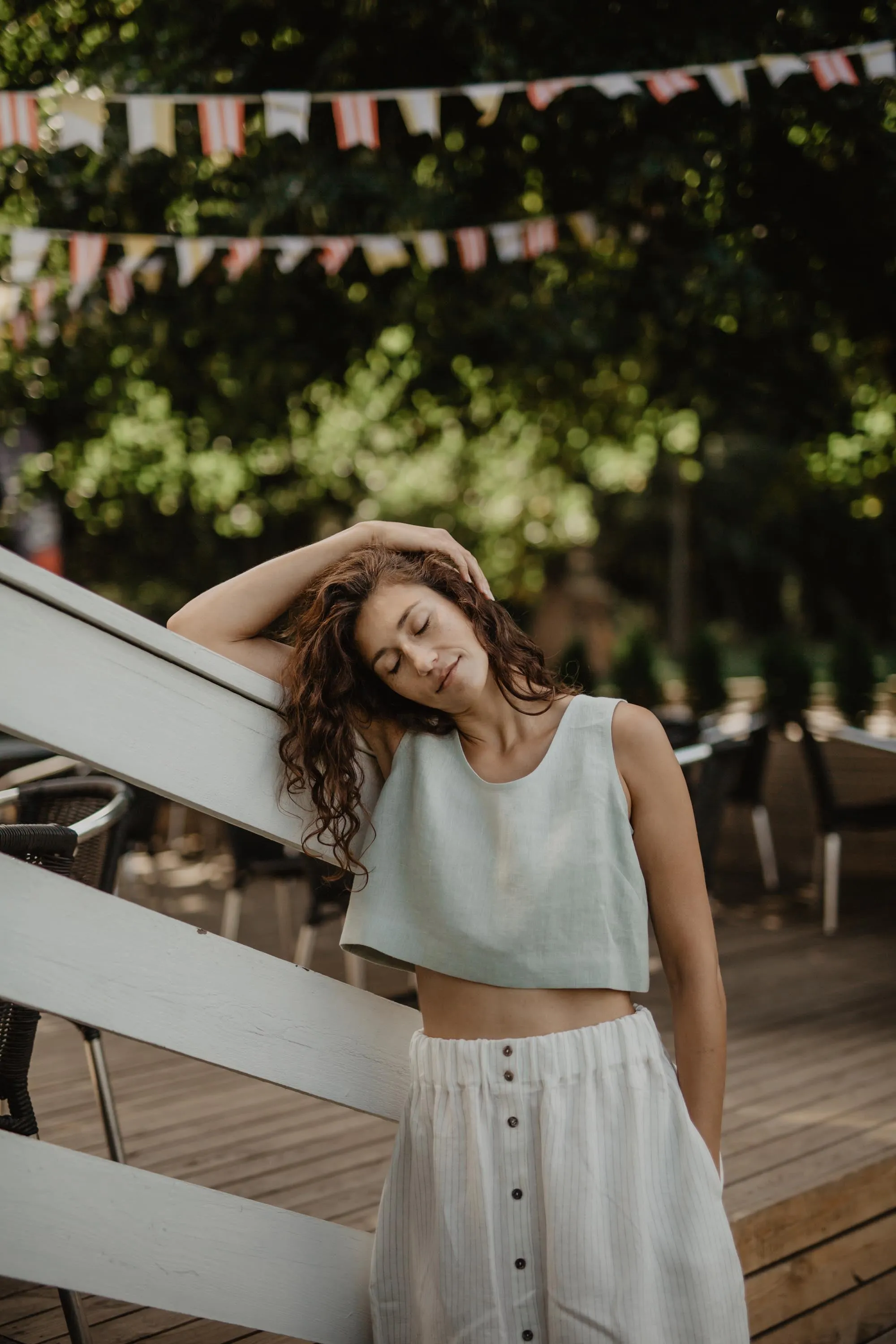 Mini linen crop top PIPPA by AmourLinen