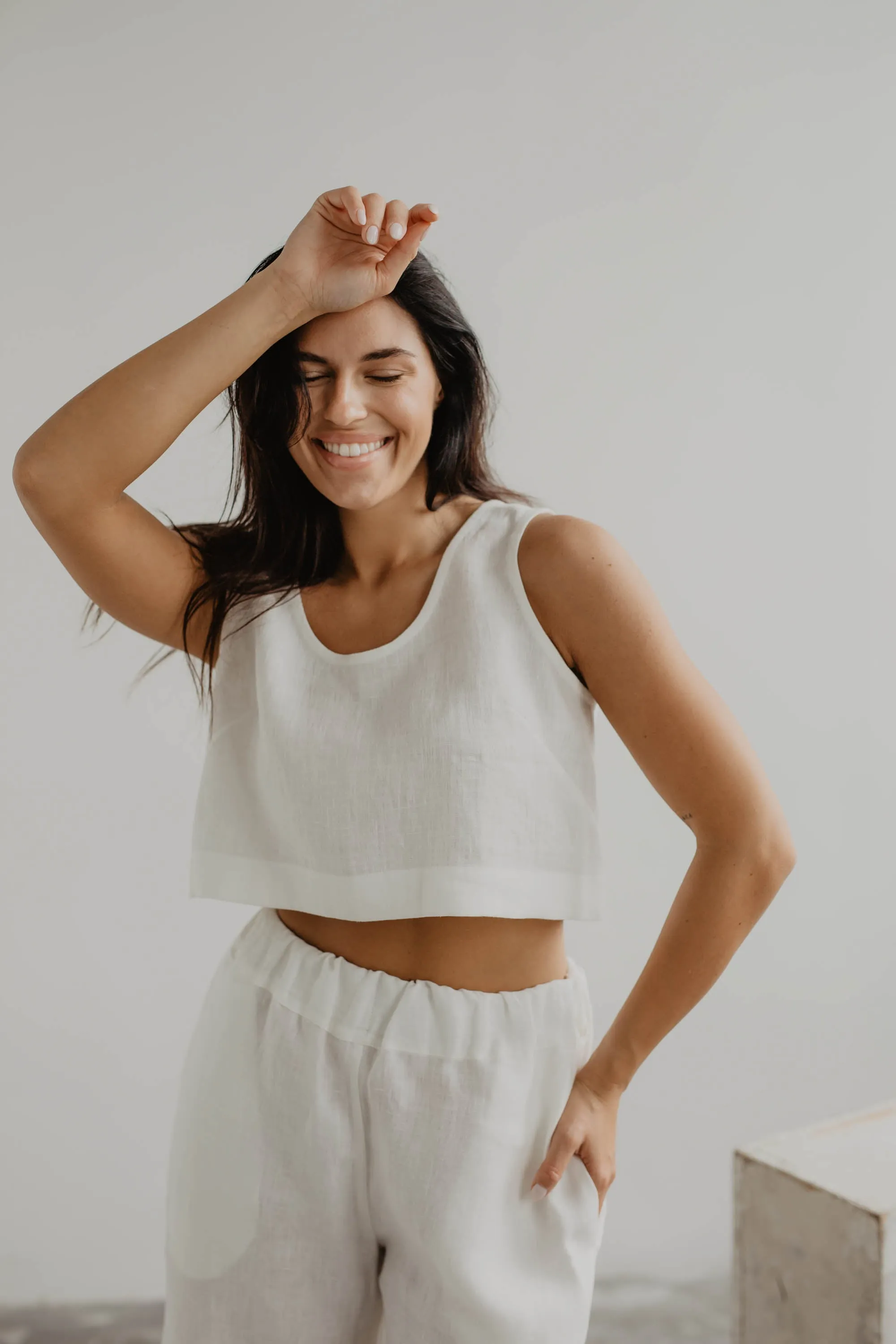 Mini linen crop top PIPPA by AmourLinen