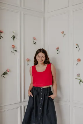 Mini linen crop top PIPPA by AmourLinen