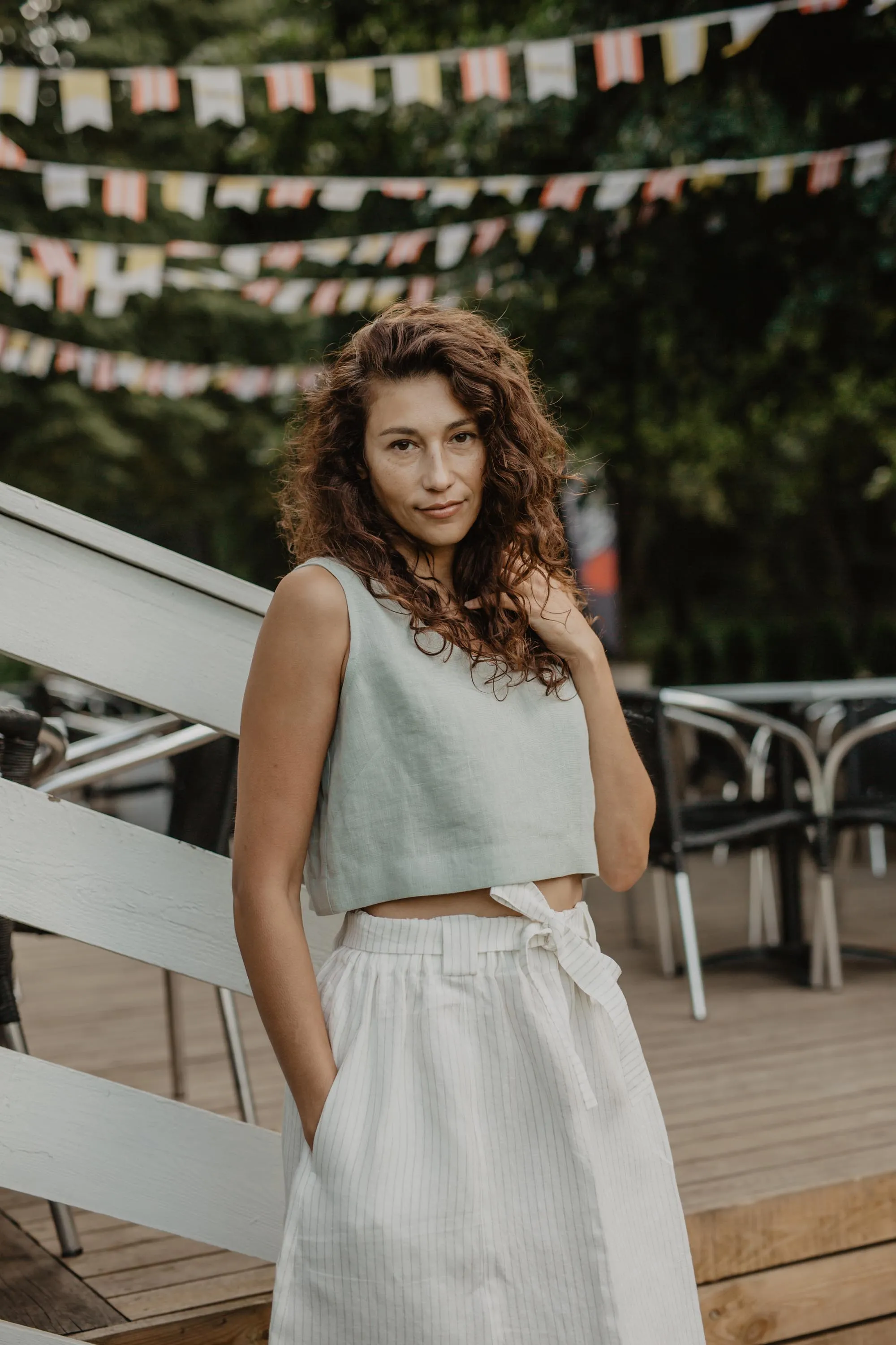 Mini linen crop top PIPPA by AmourLinen