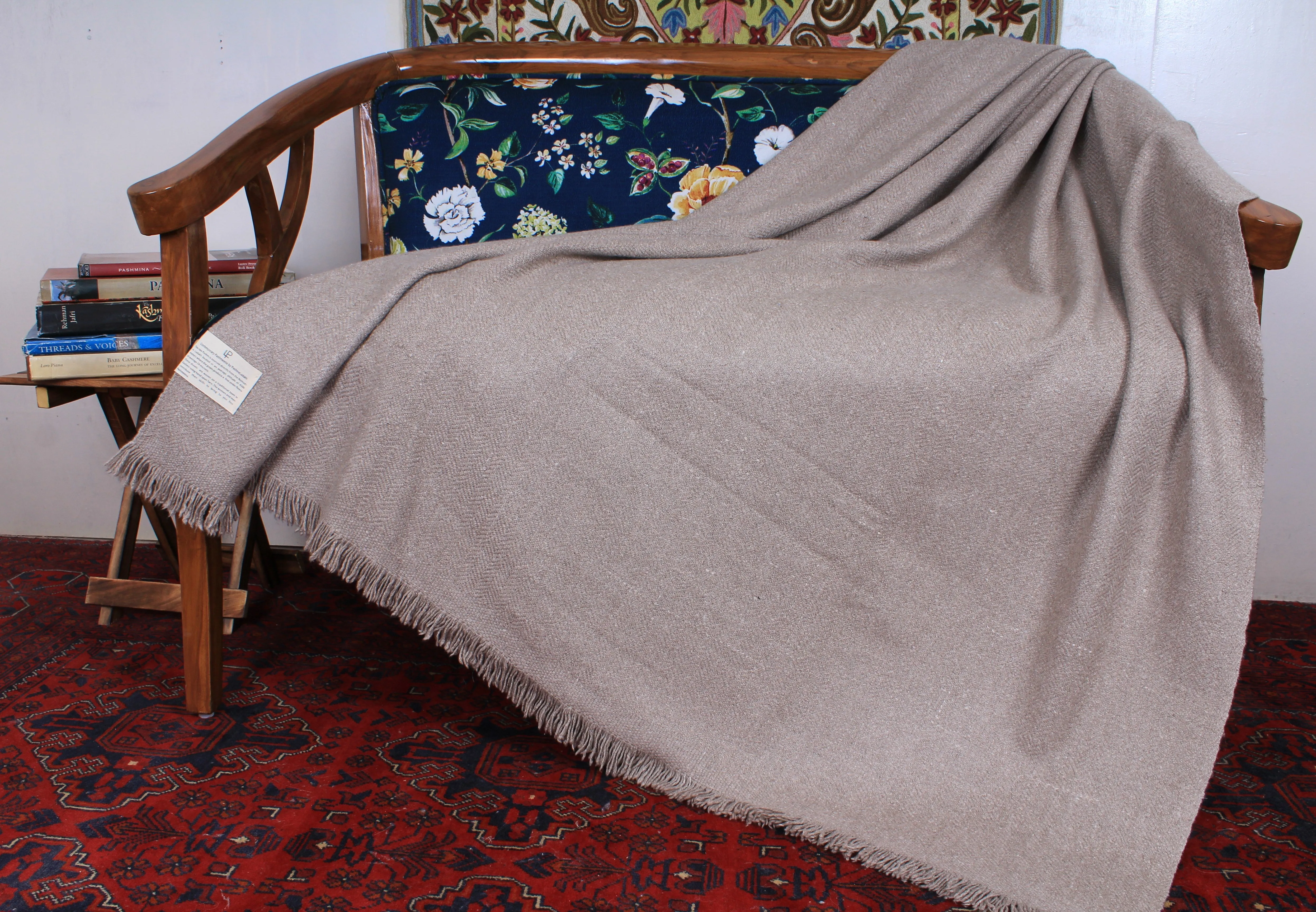 Miraal Classic Taupe Pashmina Double Blanket