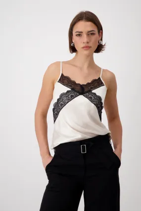 MONARI |CAMISOLE WITH LACE |MARBLE |408728