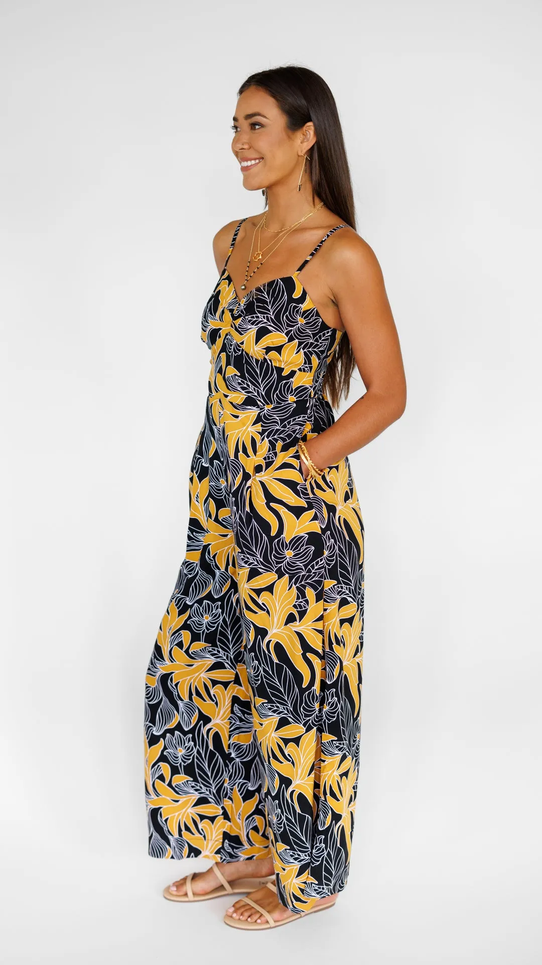 Morena Jumpsuit / Tropical Black