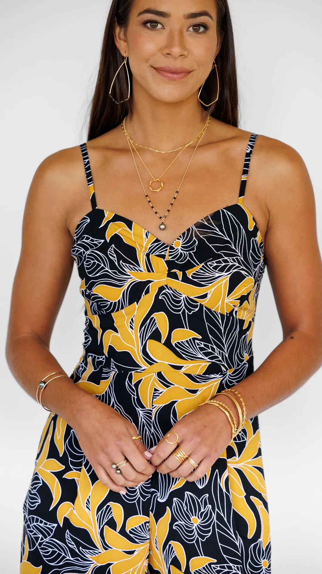 Morena Jumpsuit / Tropical Black