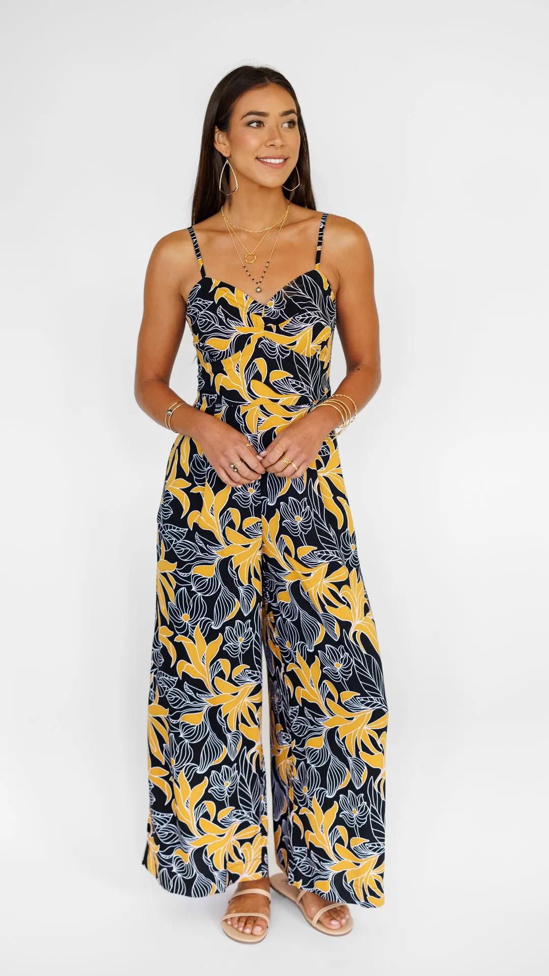 Morena Jumpsuit / Tropical Black