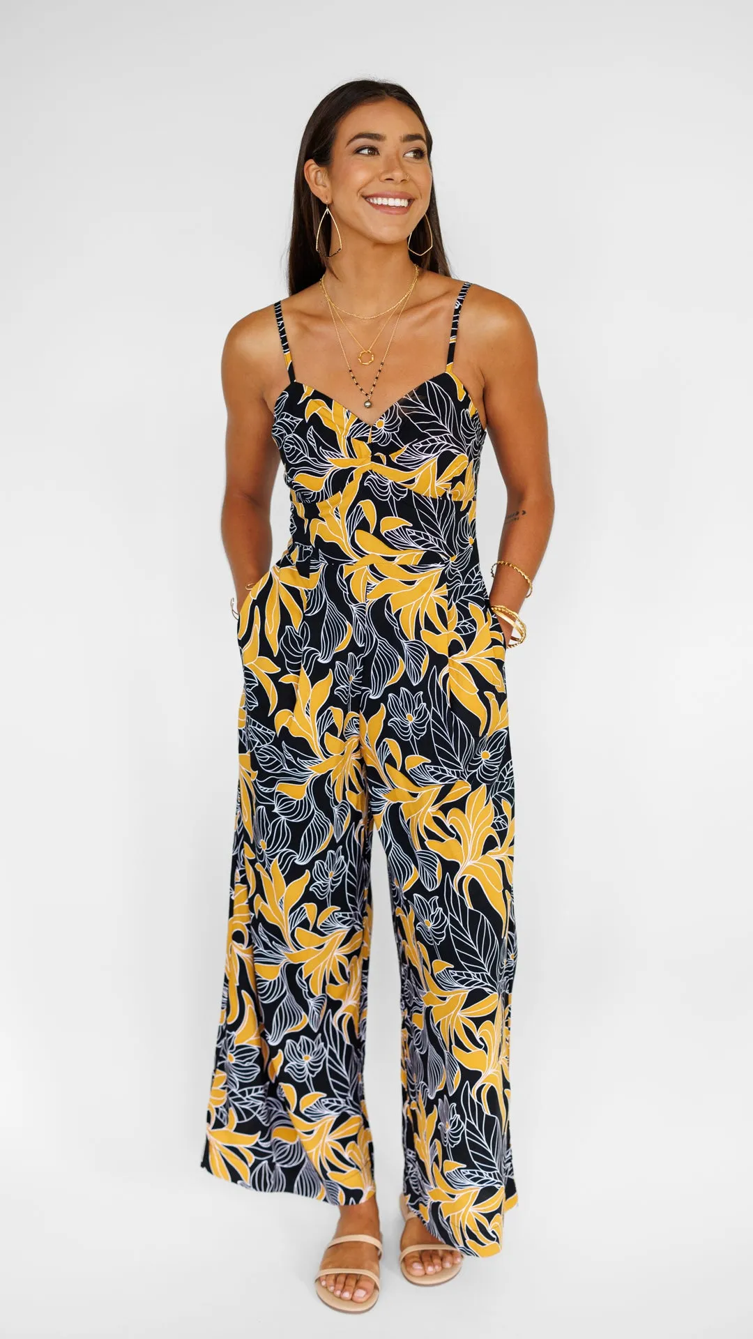 Morena Jumpsuit / Tropical Black