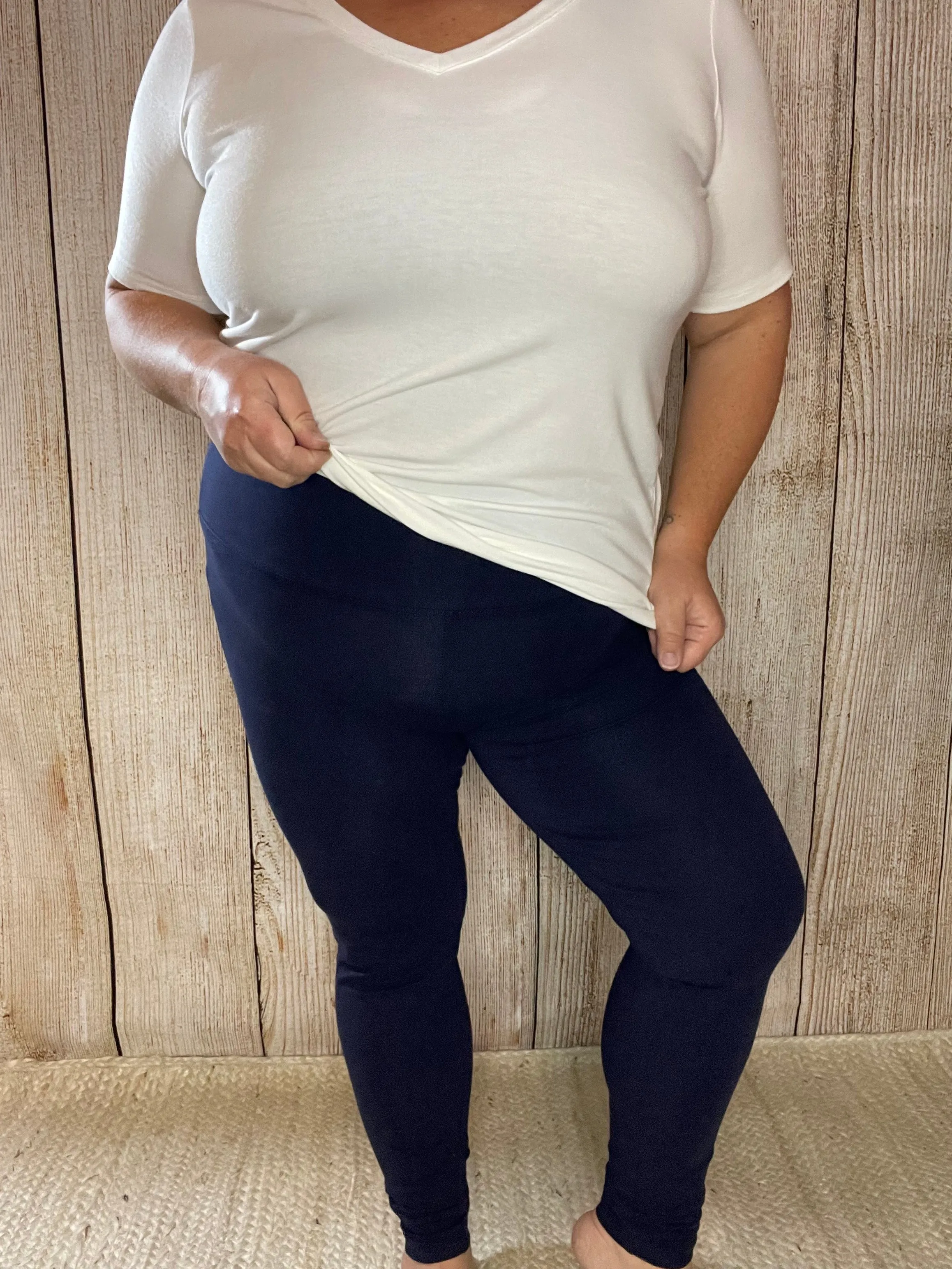 Navy Cotton Leggings