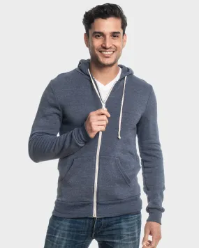 Navy Fleece Zip Hoodie