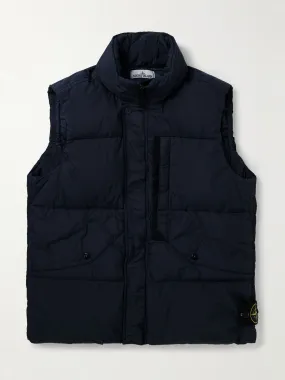 Navy quilted shell-down gilet