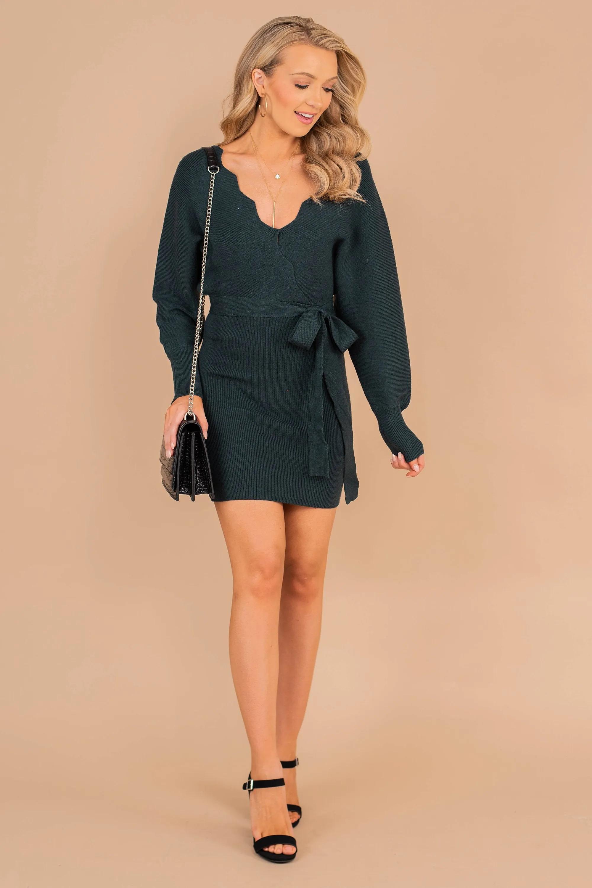 Never Be The Same Sea Green Sweater Dress