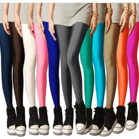 New Solid Candy Neon Womens Leggings Pants   Plus Sizes