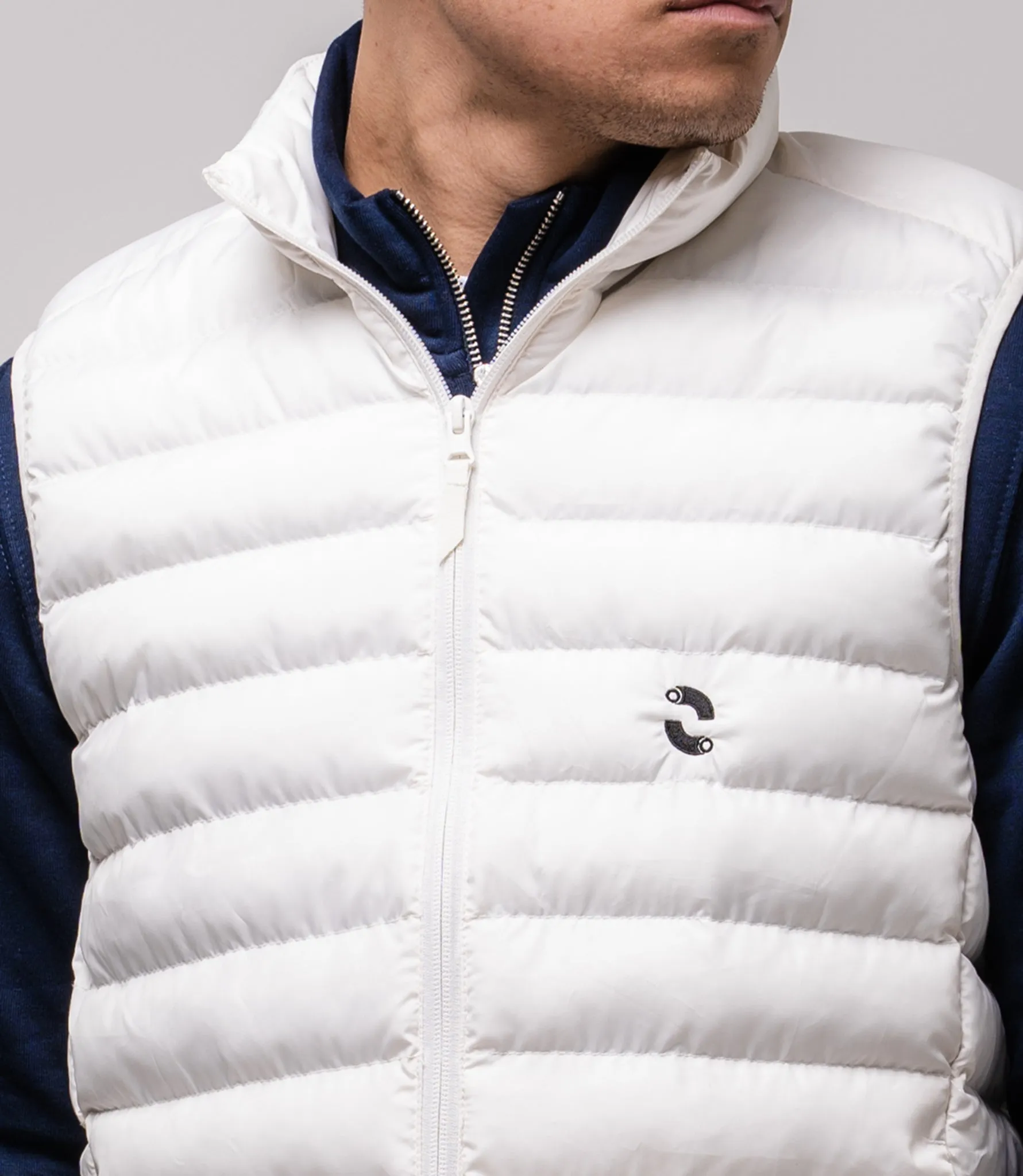 Omnitau Men's Hybrid Recycled Body Warmer Gilet - Off White