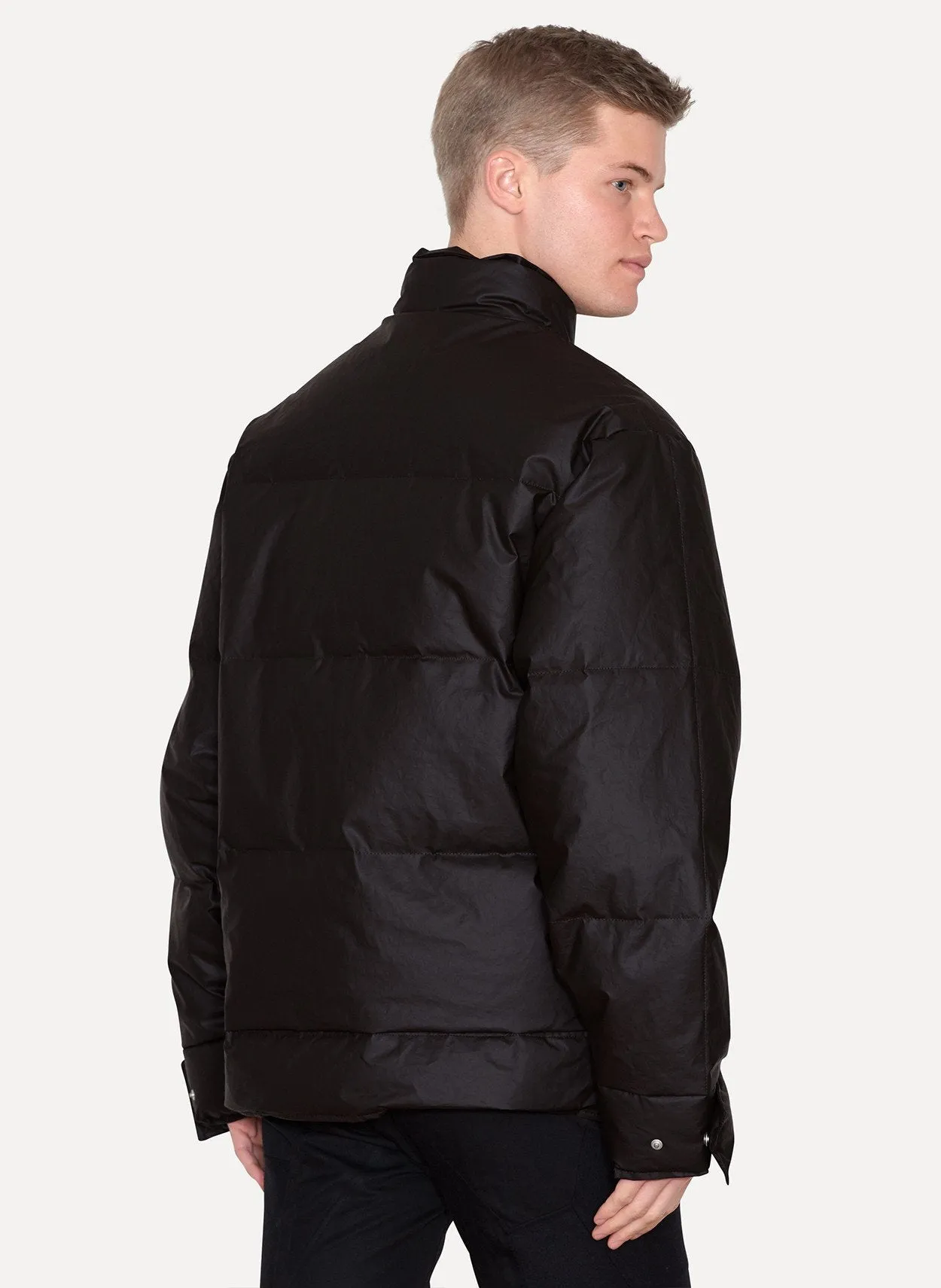 Onyx Shade Wax Cotton Down Fill Puffer