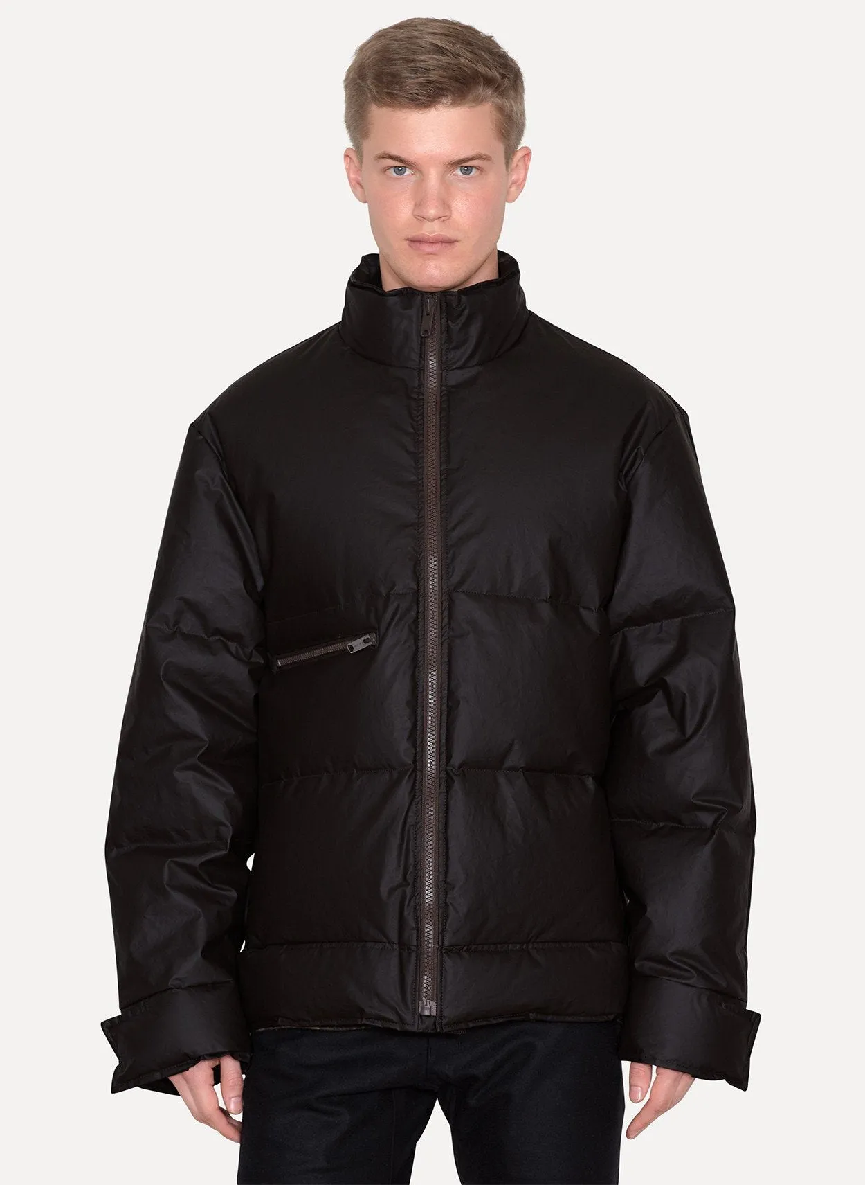 Onyx Shade Wax Cotton Down Fill Puffer