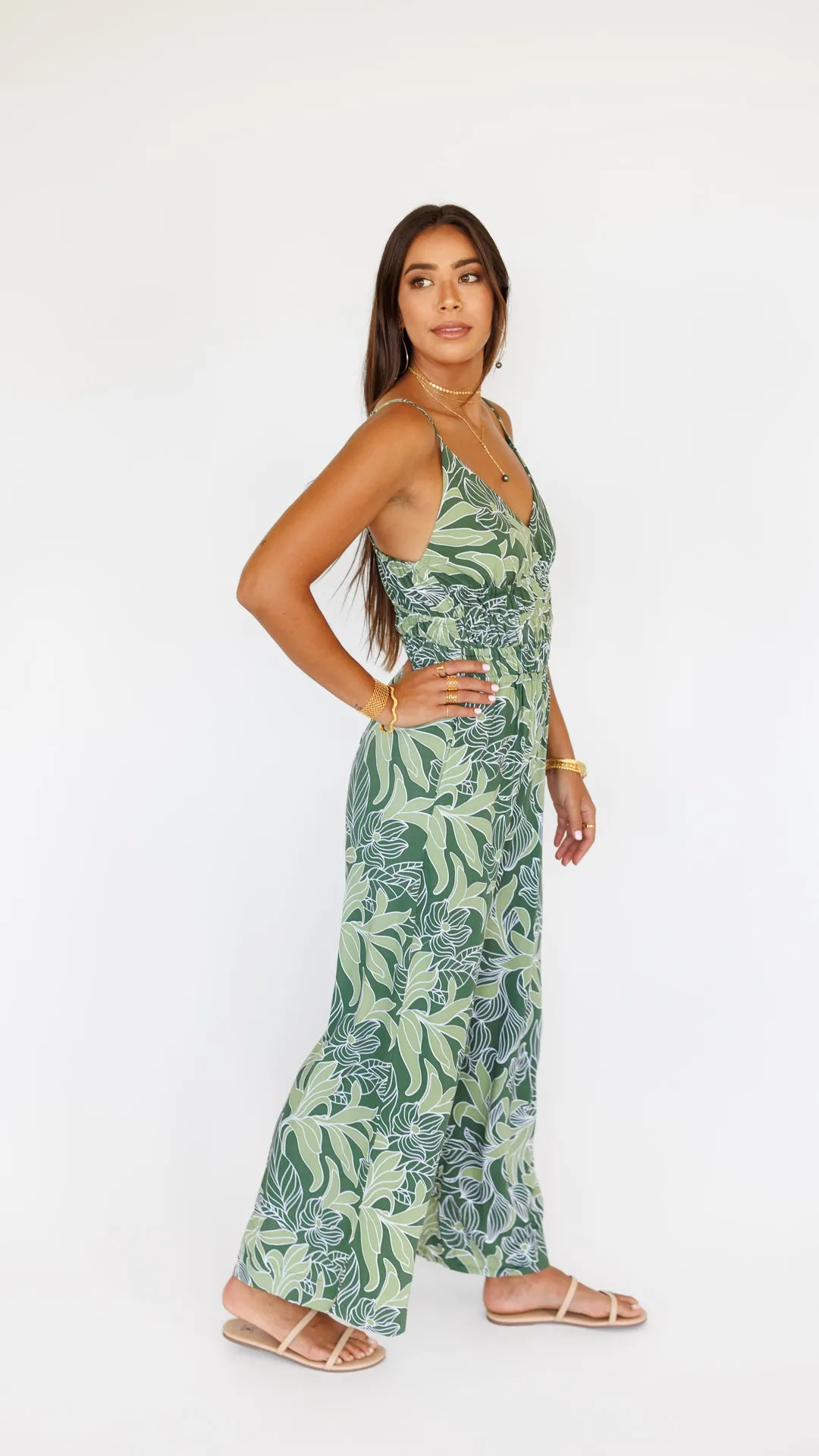 Opal Jumpsuit / Tropical Green