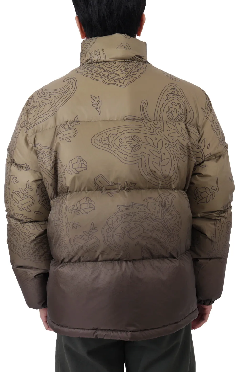 Paisley Patterned Butterfly Puffer Jacket