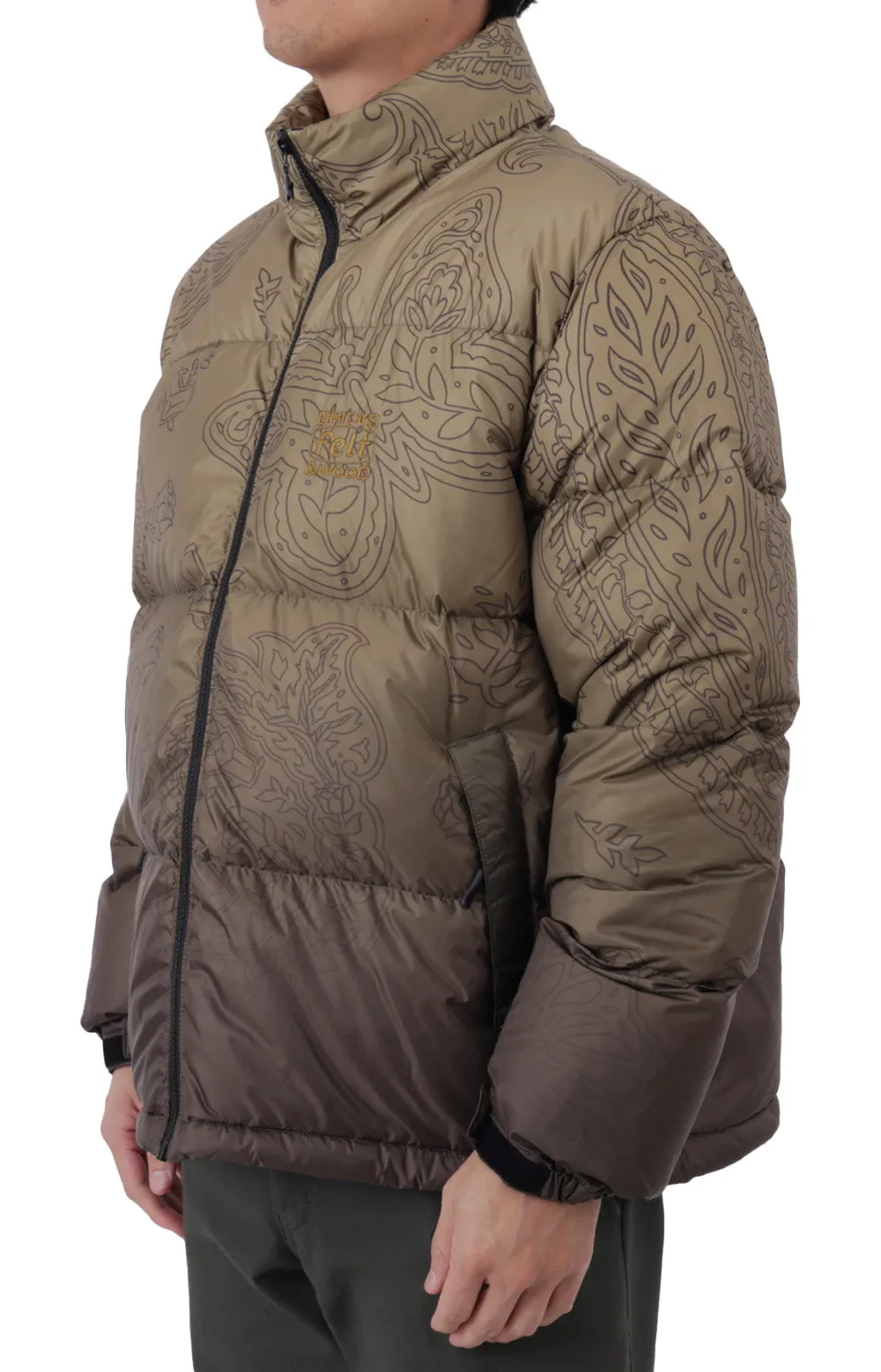 Paisley Patterned Butterfly Puffer Jacket