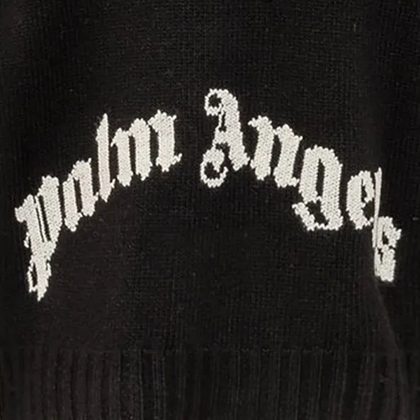 Palm Angels Curved Logo Zip Hoodie