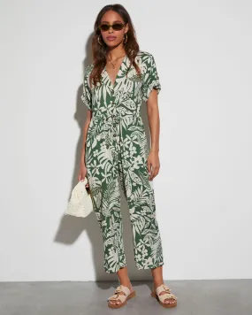 Palm Breeze Tropical Print Jumpsuit