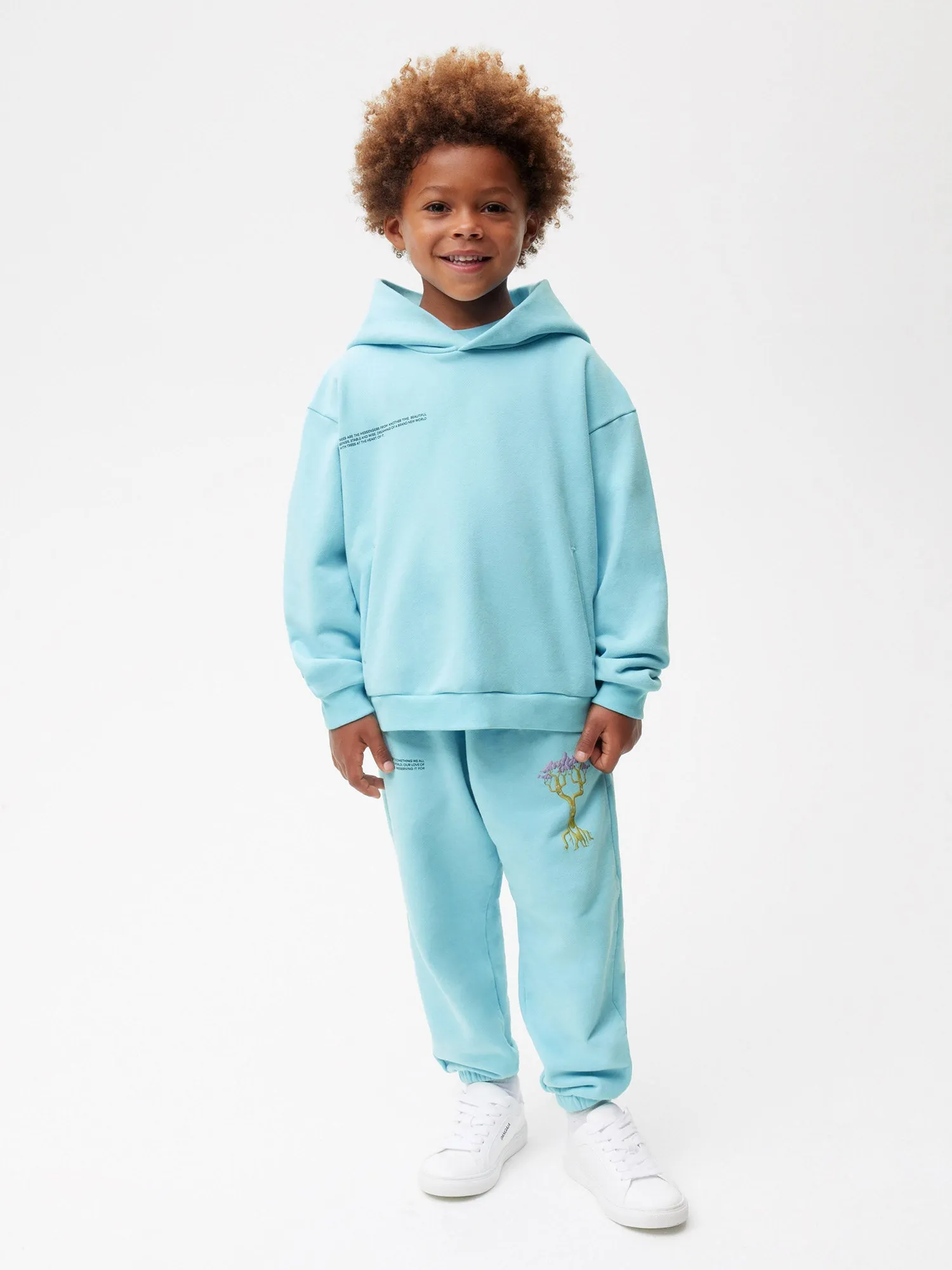 PANGAIA x Kenny Scharf Kids' 365 Hoodie—celestial blue