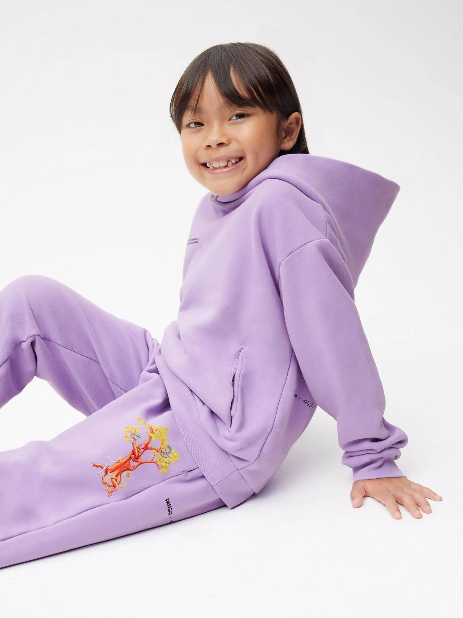 PANGAIA x Kenny Scharf Kids' 365 Hoodie—orchid purple