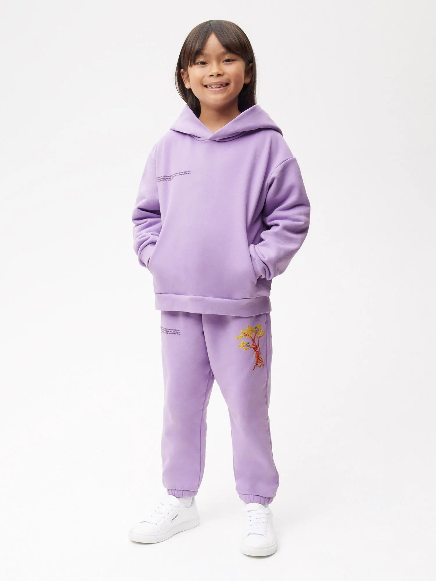 PANGAIA x Kenny Scharf Kids' 365 Hoodie—orchid purple