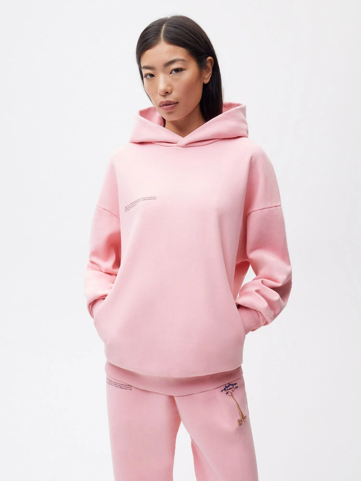 PANGAIA x Kenny Scharf Signature Hoodie—sakura pink