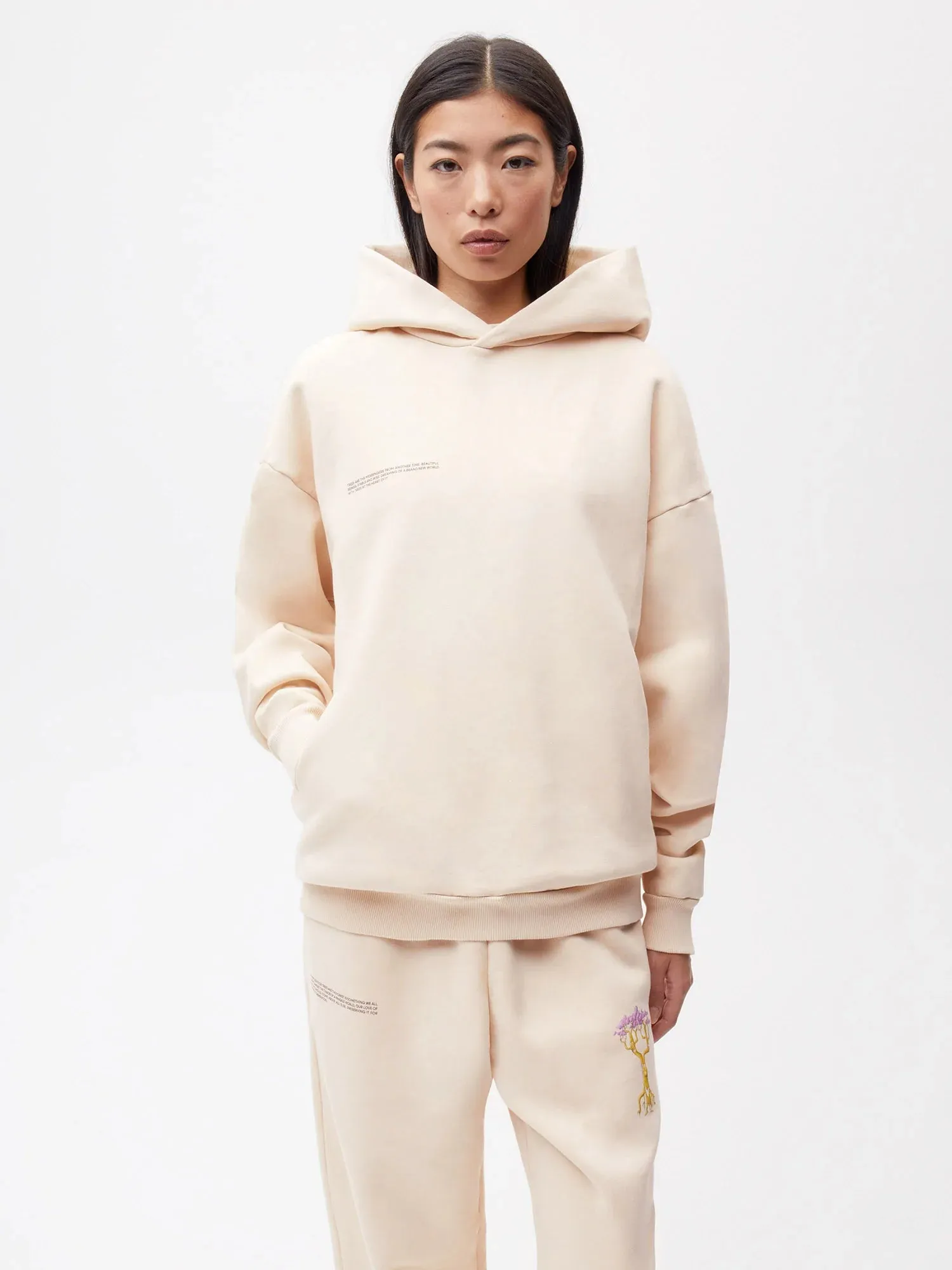 PANGAIA x Kenny Scharf Signature Hoodie—sand