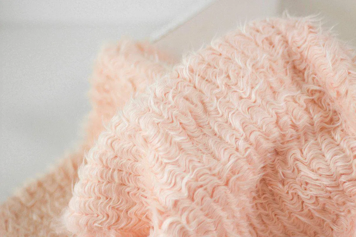 Peach Blossom Mongolian Faux Fur Photography Prop Rug