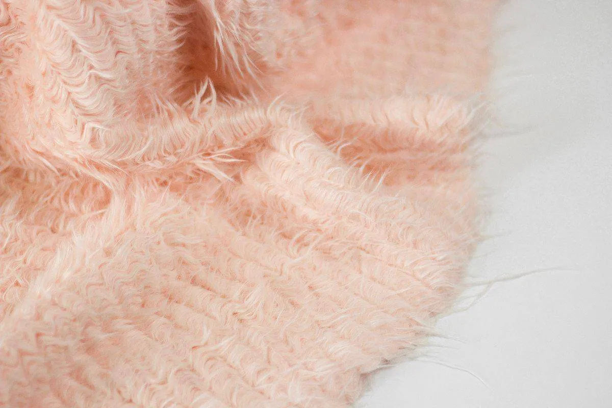 Peach Blossom Mongolian Faux Fur Photography Prop Rug