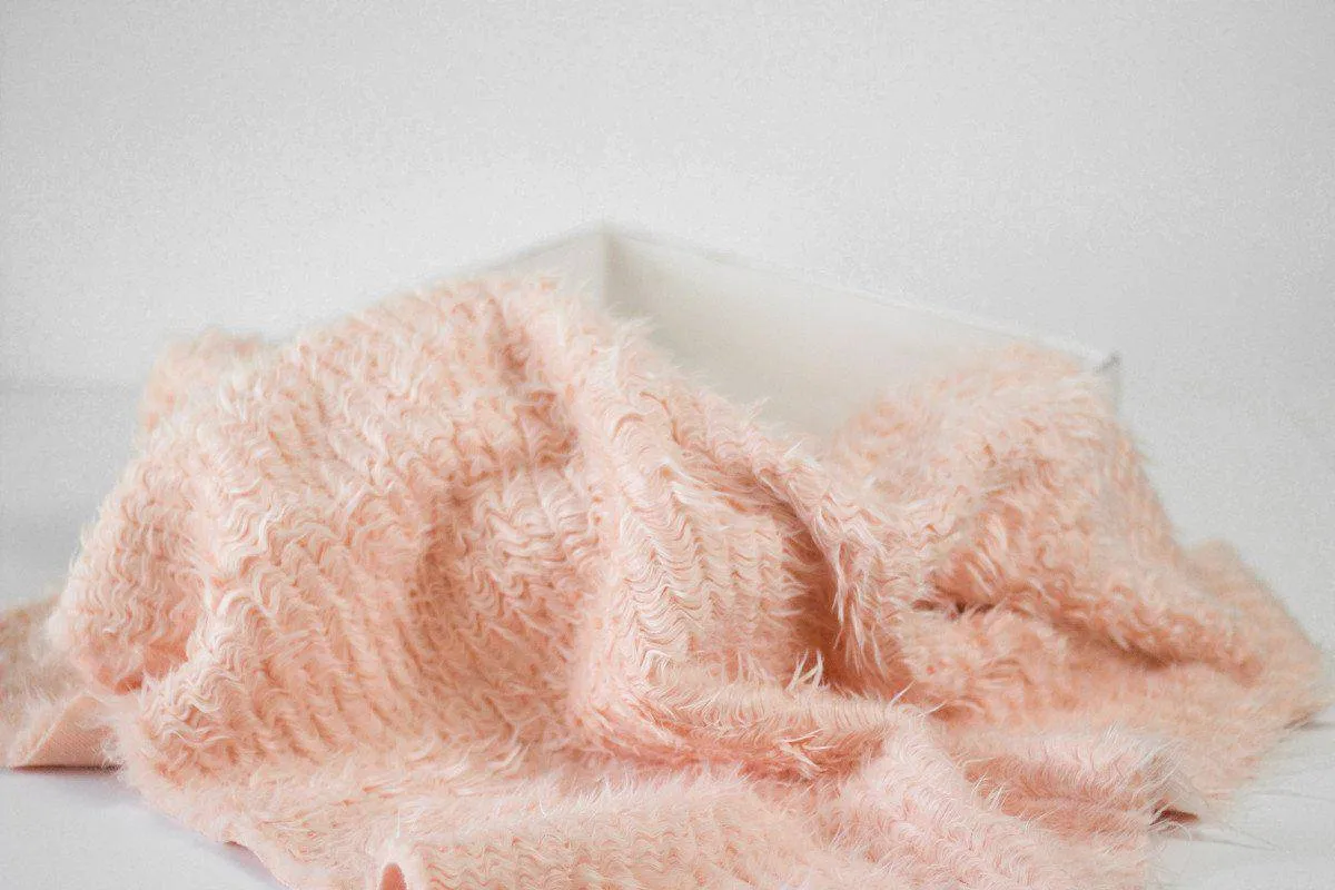 Peach Blossom Mongolian Faux Fur Photography Prop Rug