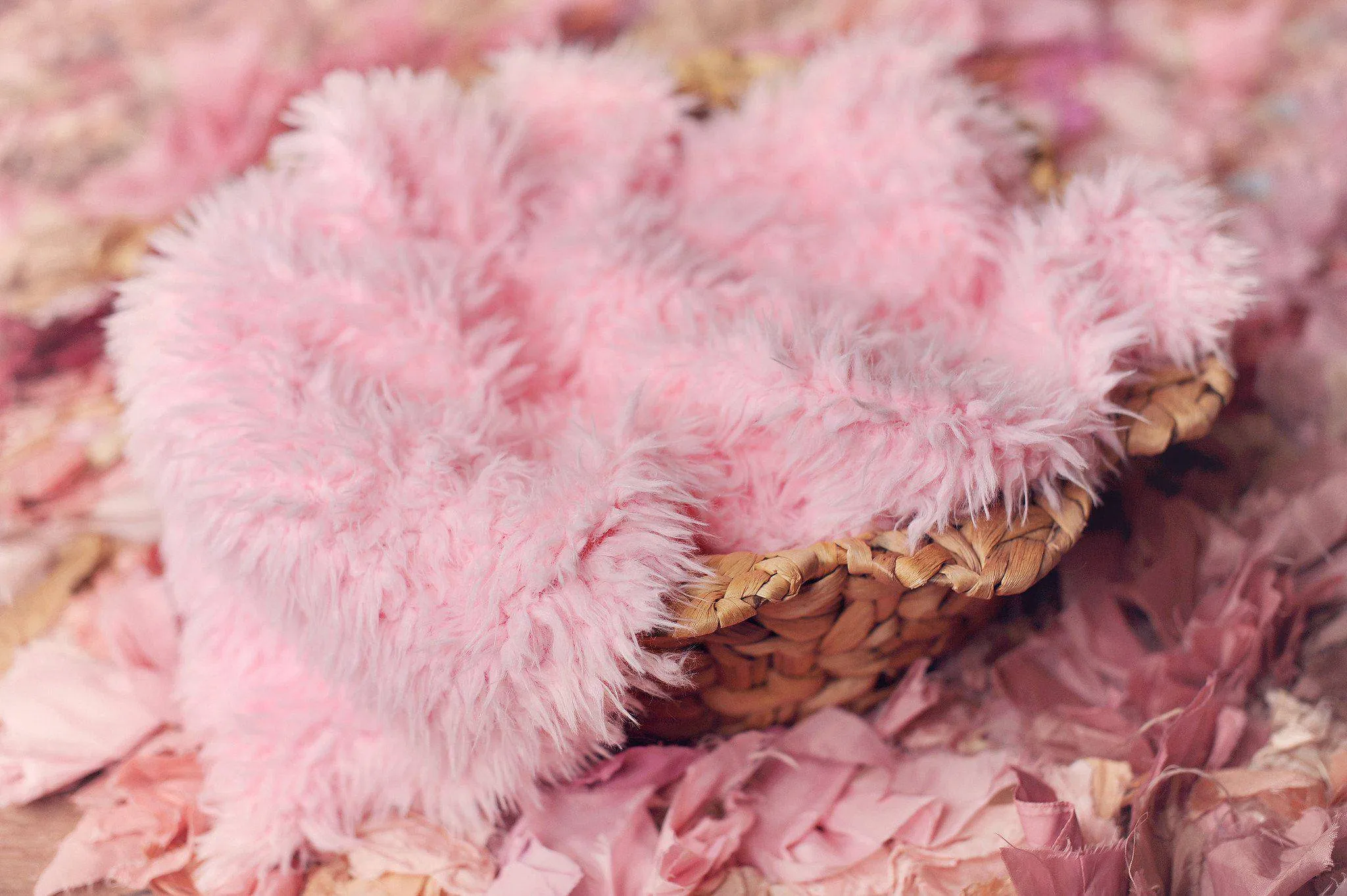 Pink Minkyak Faux Fur Photography Prop Rug