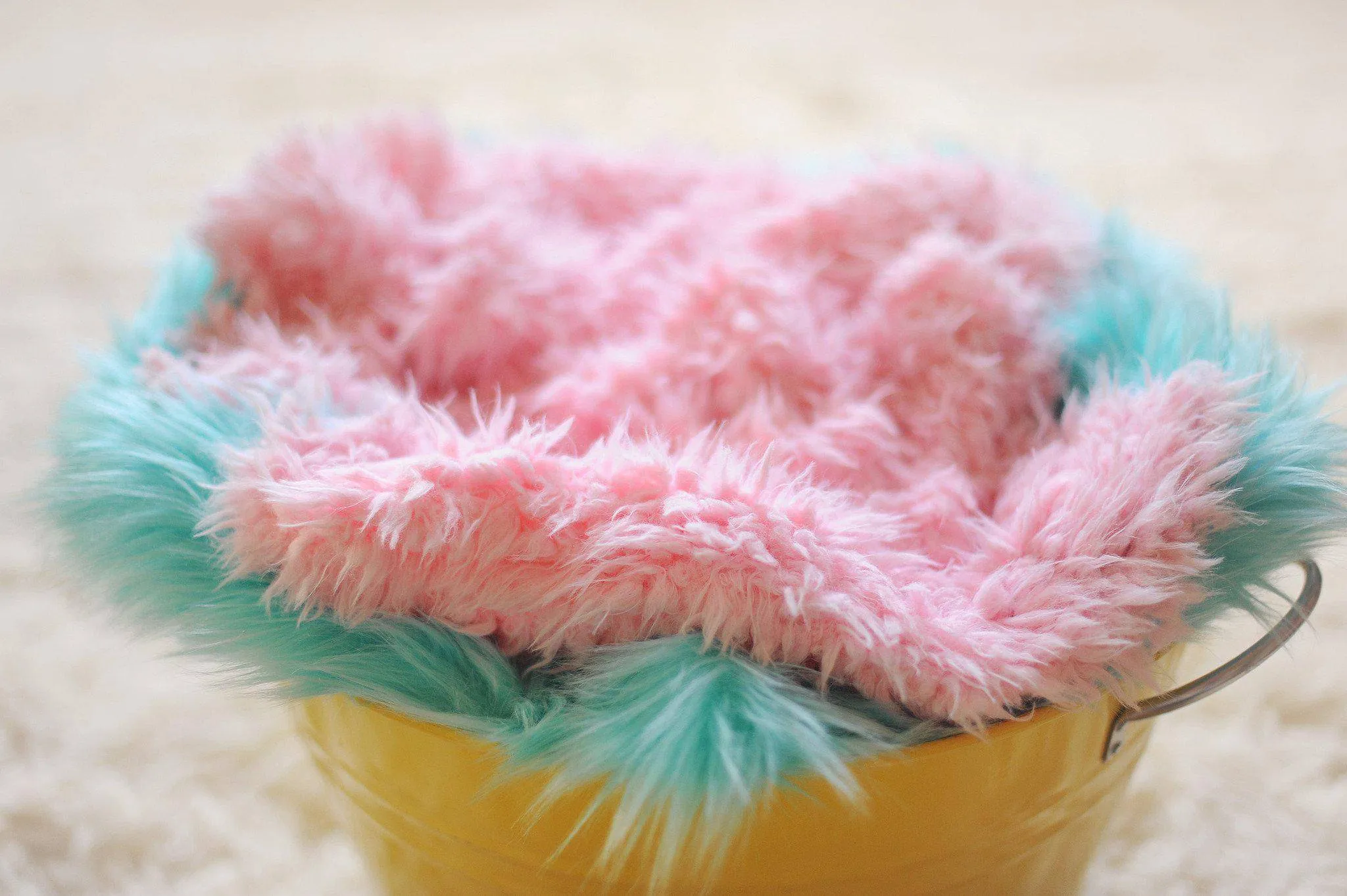 Pink Minkyak Faux Fur Photography Prop Rug