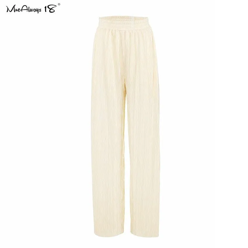 Pleated Wide Leg  Palazzo Pants