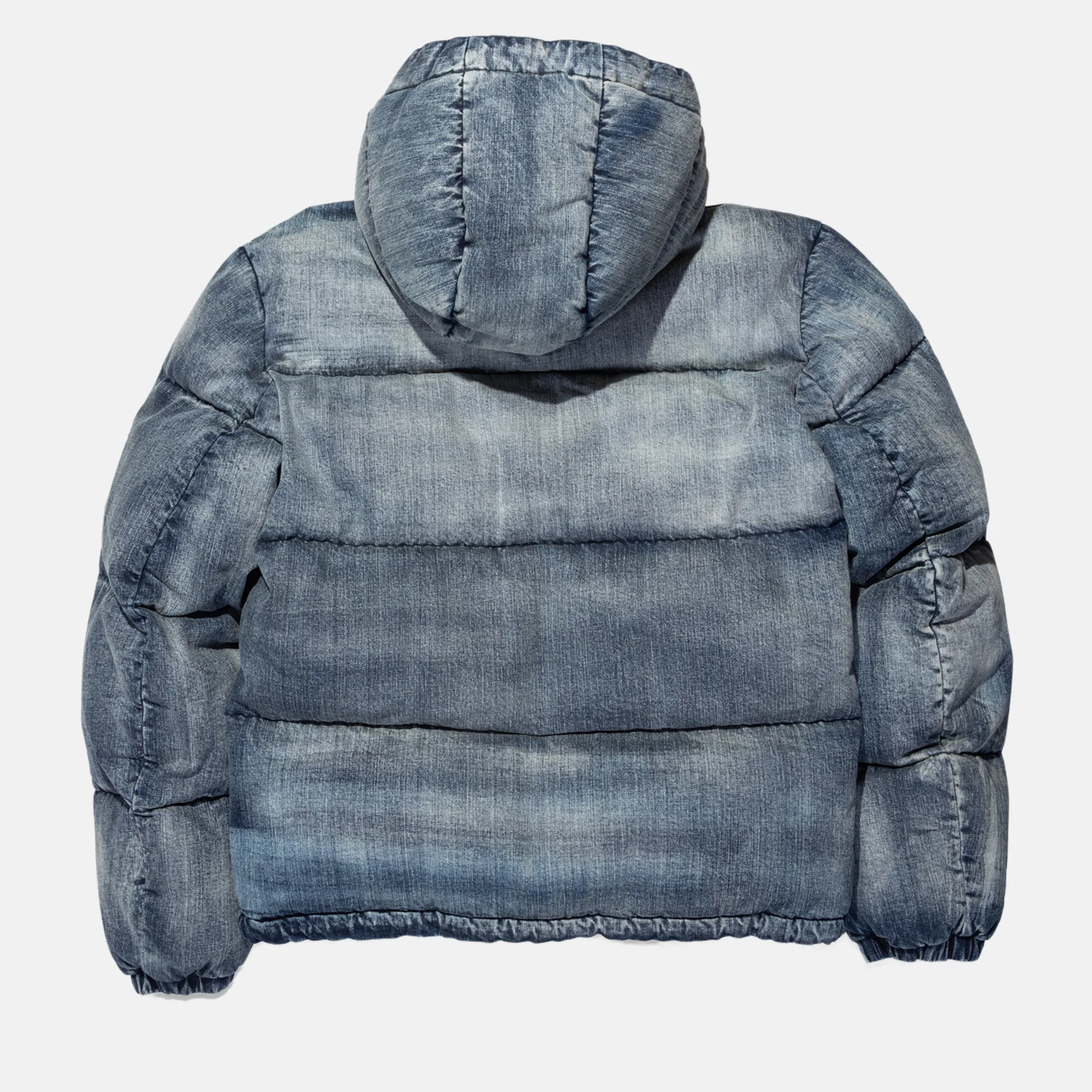 Purple Brand Mid Indigo Denim Puffer Jacket