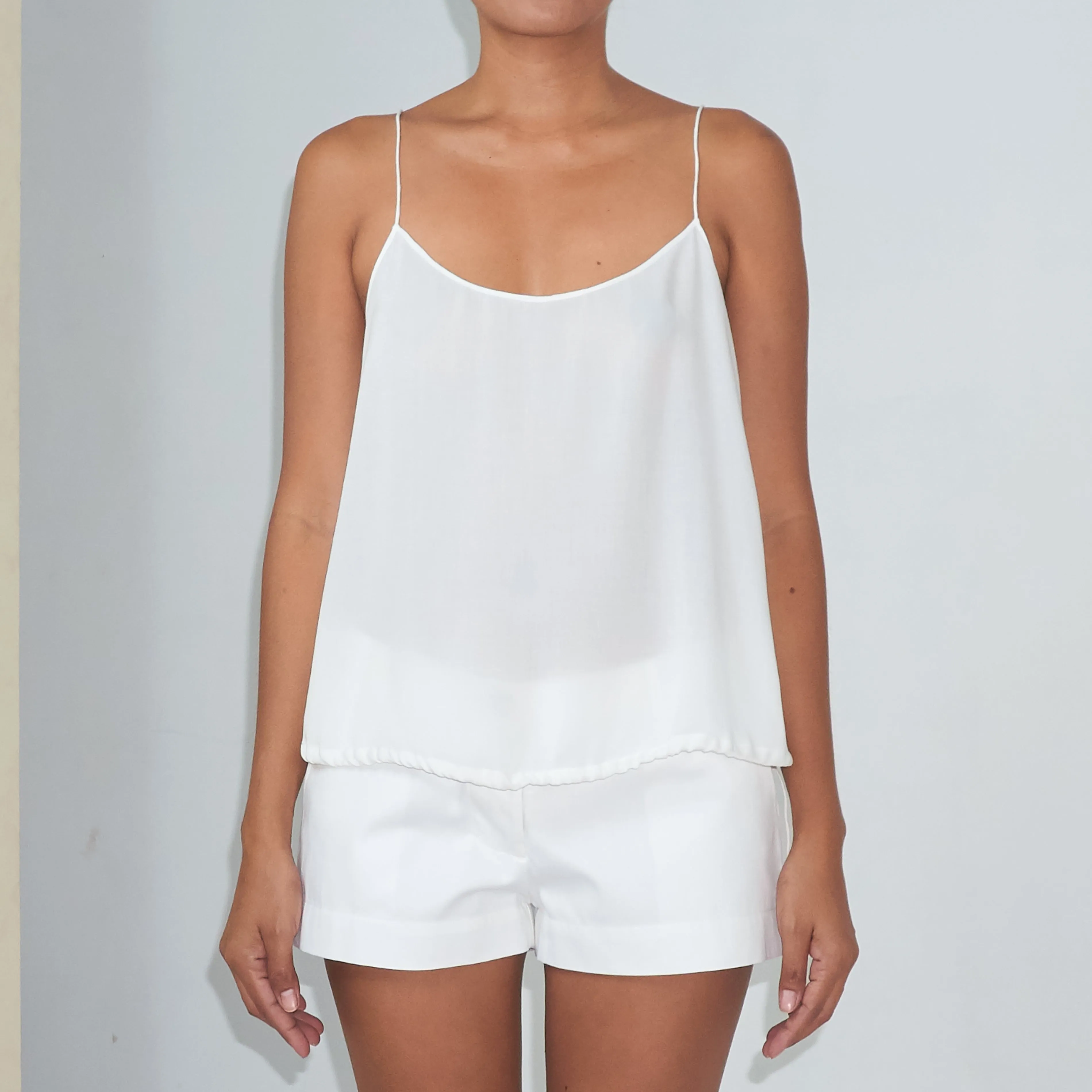 RINKI STRING CAMISOLE - Rayon Voile | Off White