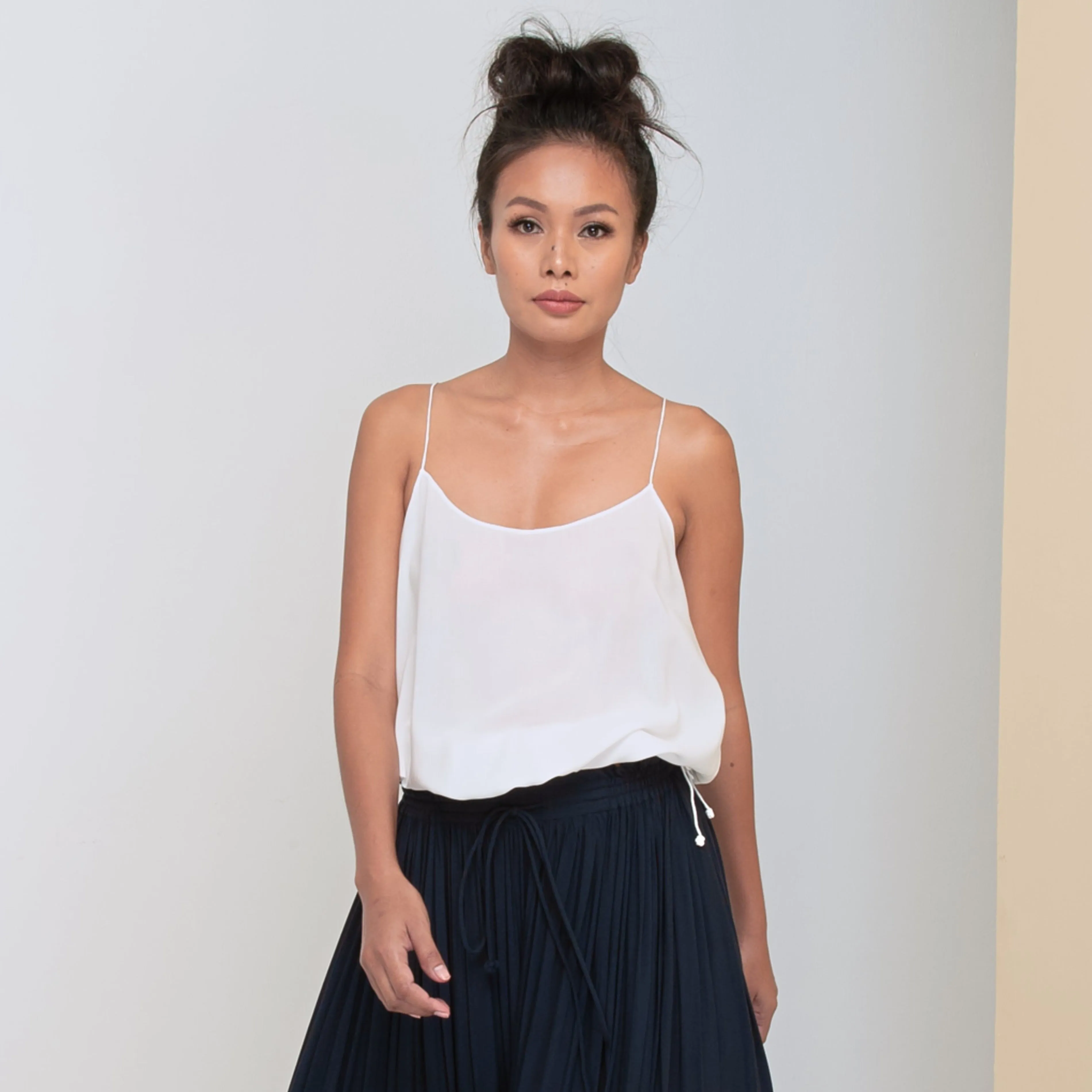 RINKI STRING CAMISOLE - Rayon Voile | Off White