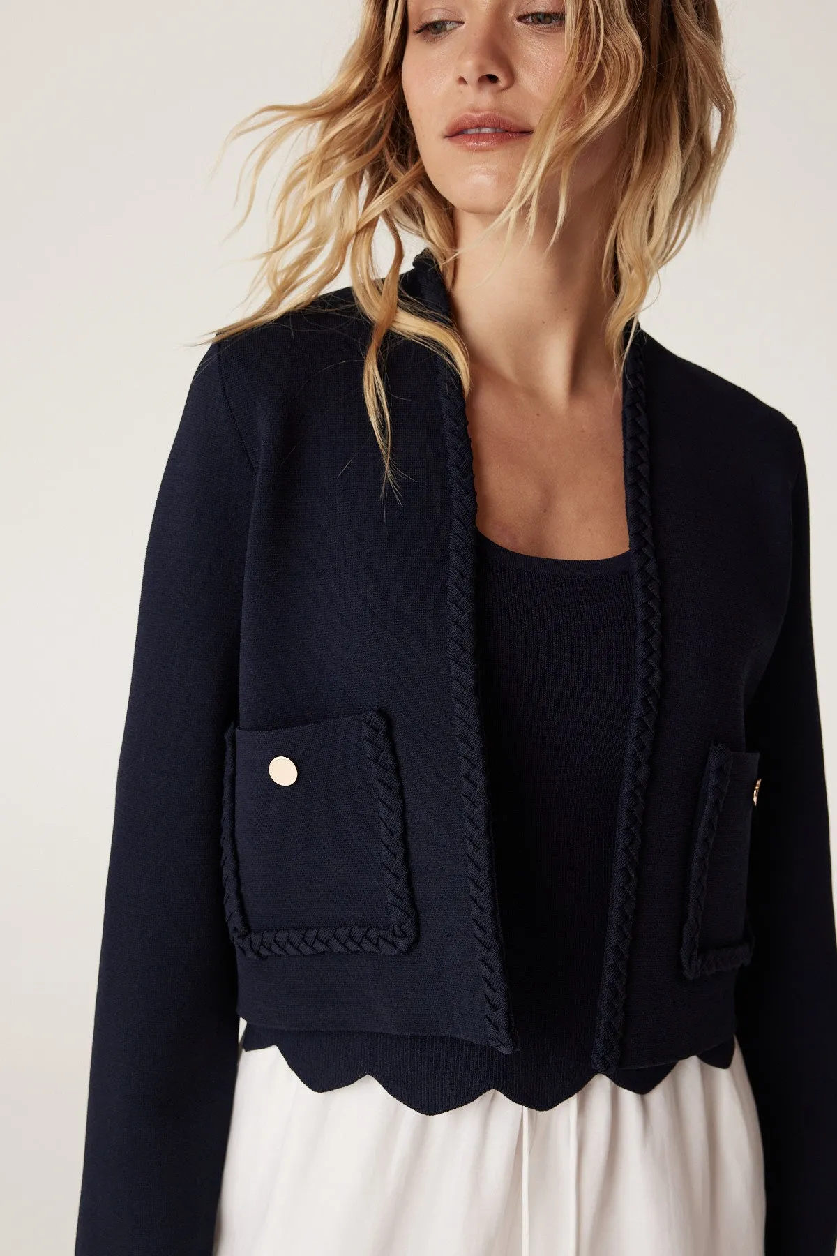 Riviera Crepe Jacket - Navy