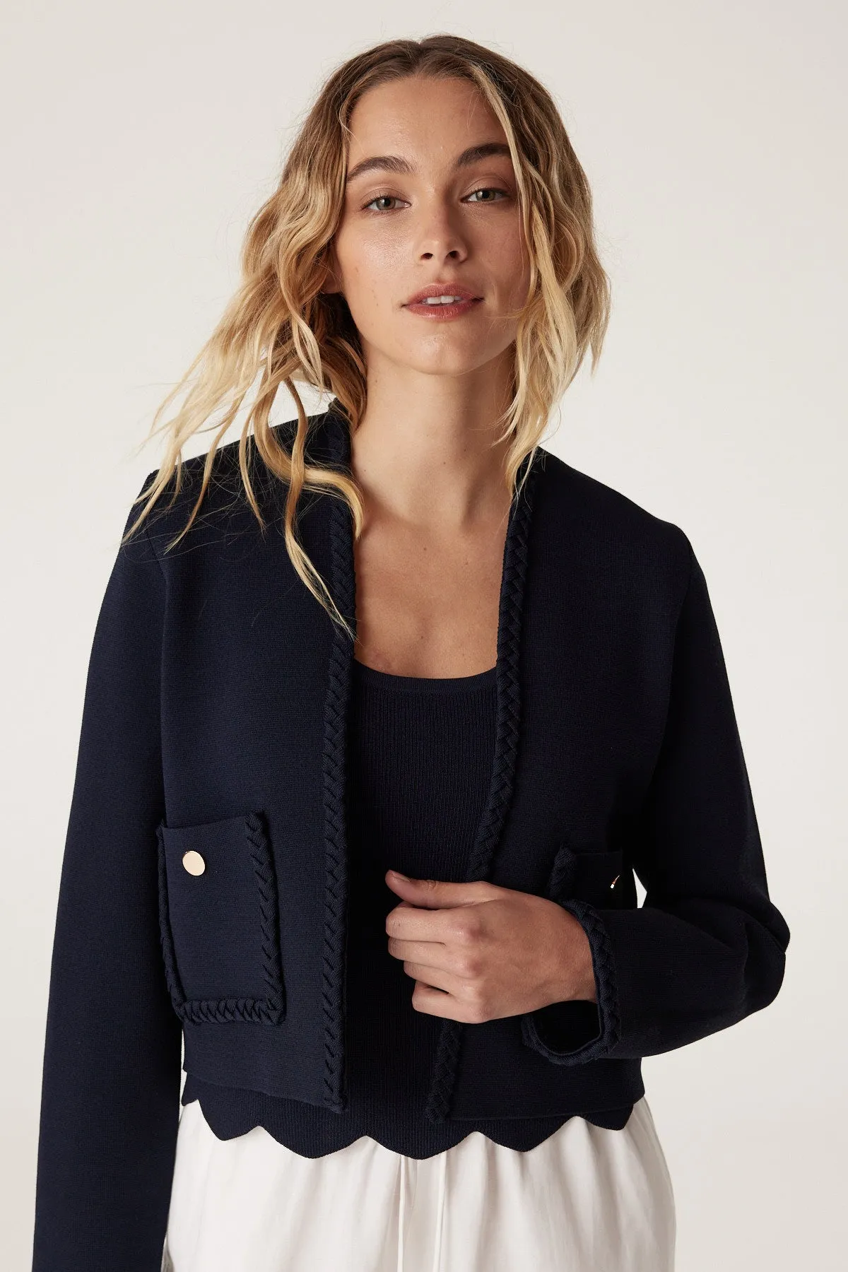 Riviera Crepe Jacket - Navy