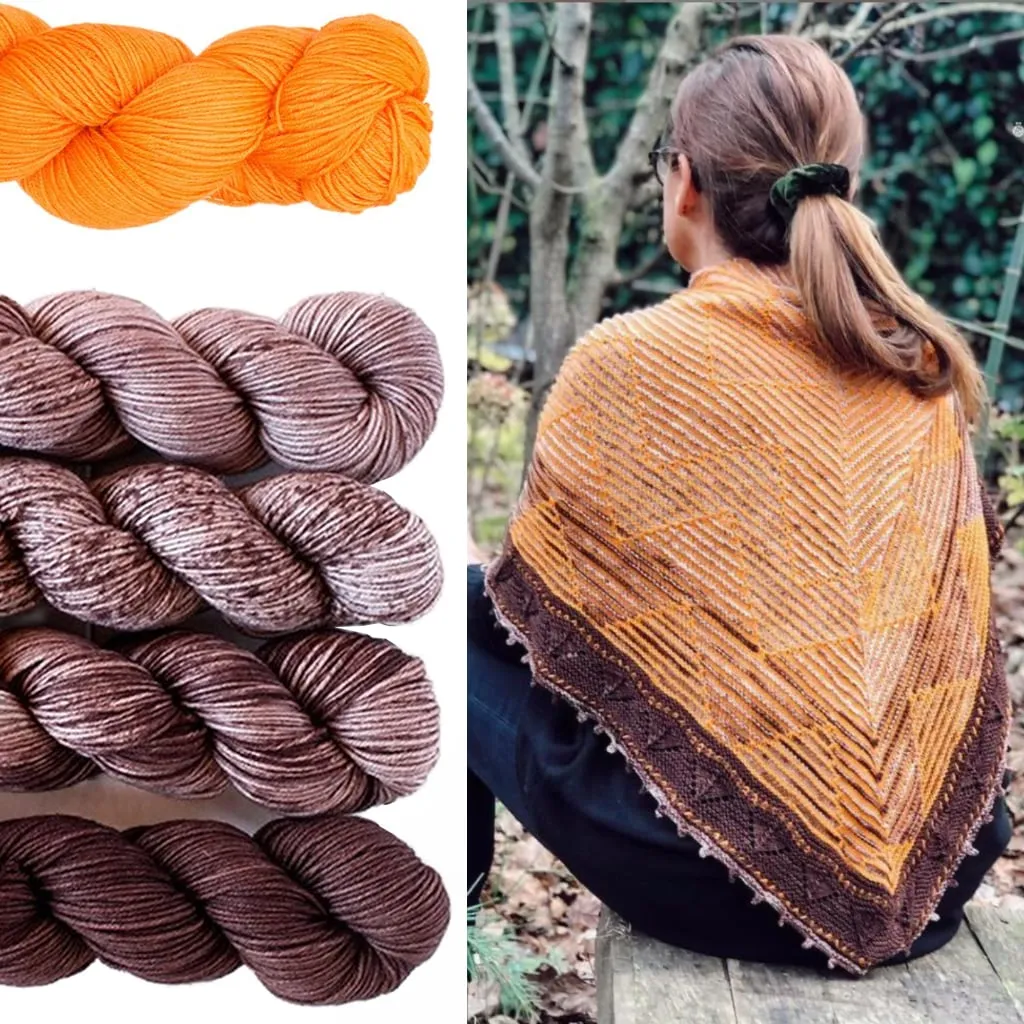 Rythmic Shawl Knitting Kit by Nurgun Bayazit