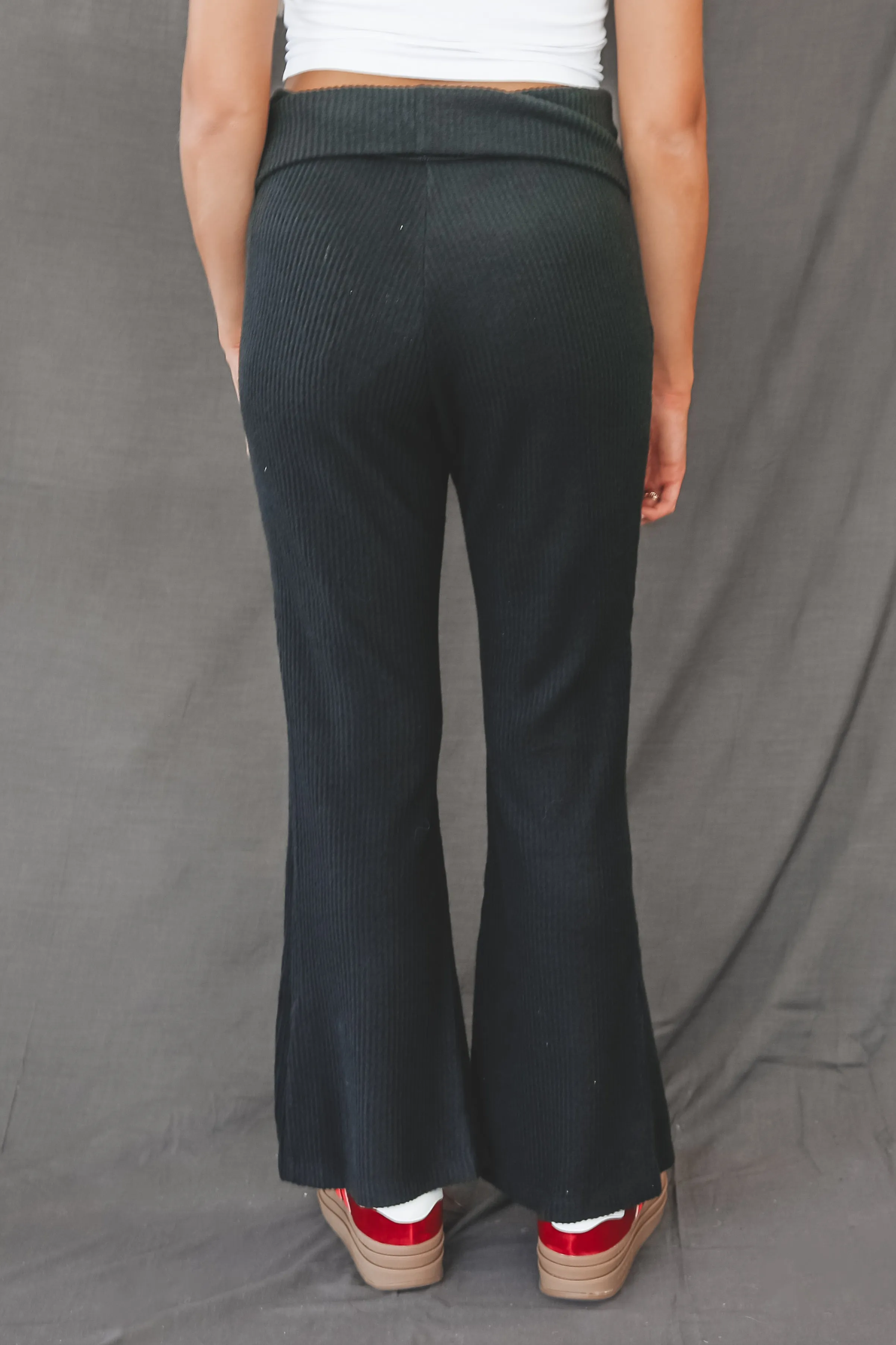 Sage The Label Good For Her Folded Waist Flare Pants