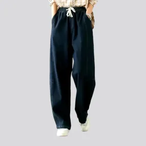 Sanded vintage women's denim pants